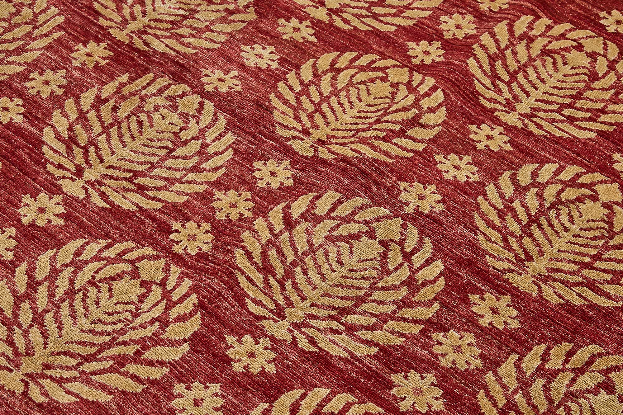 7x8 Red Handmade Floral Oushak Rug - 51518