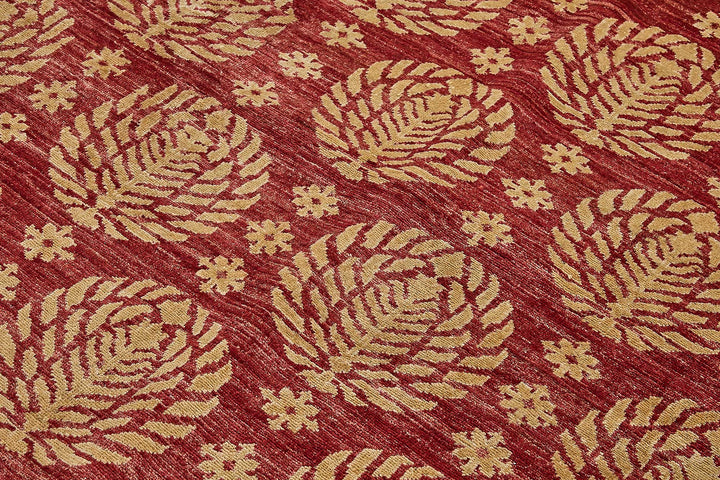 7x8 Red Handmade Floral Oushak Rug - 51518