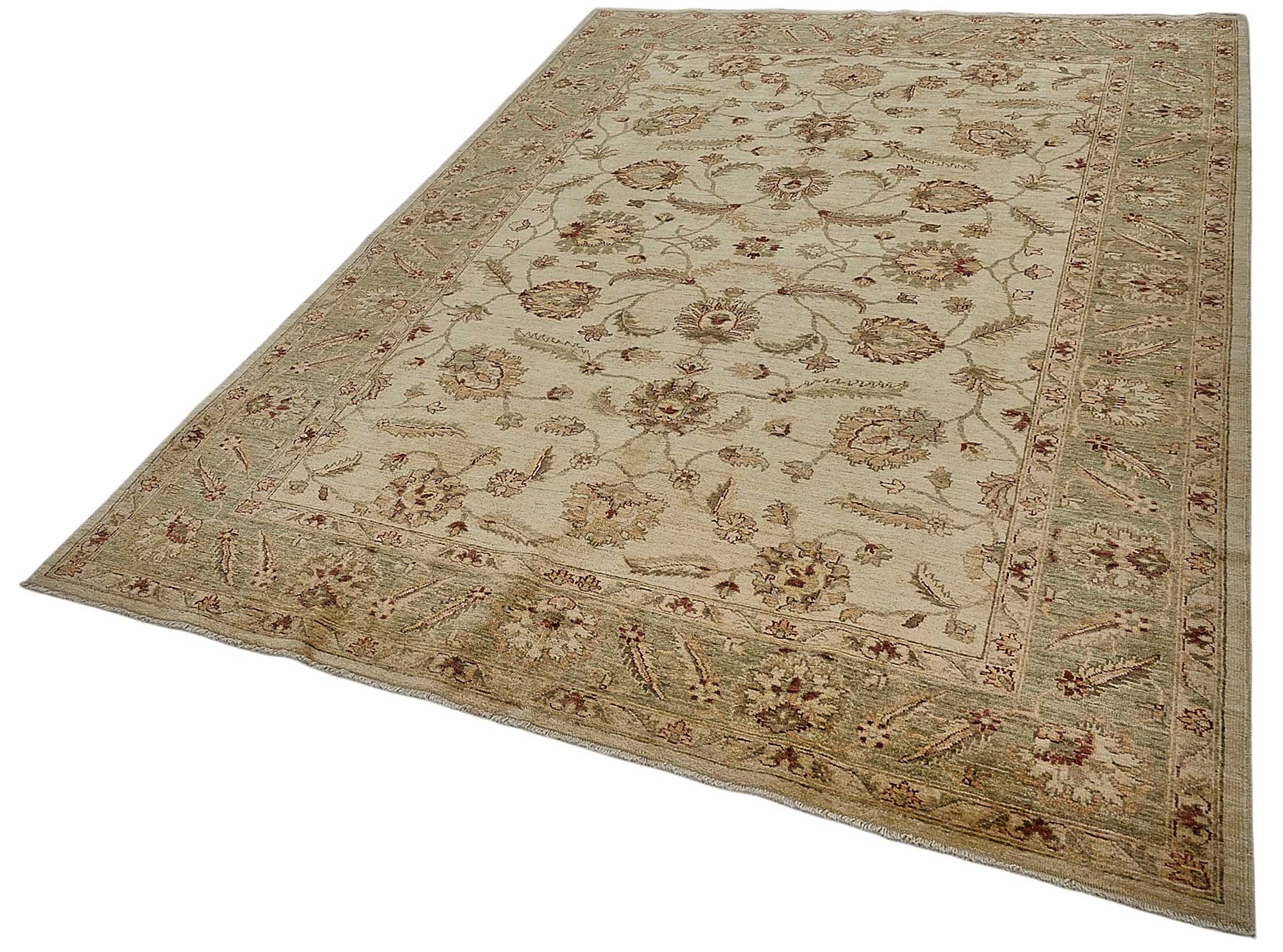 6x9 Beige Turkish Floral Oushak Rug - 51519