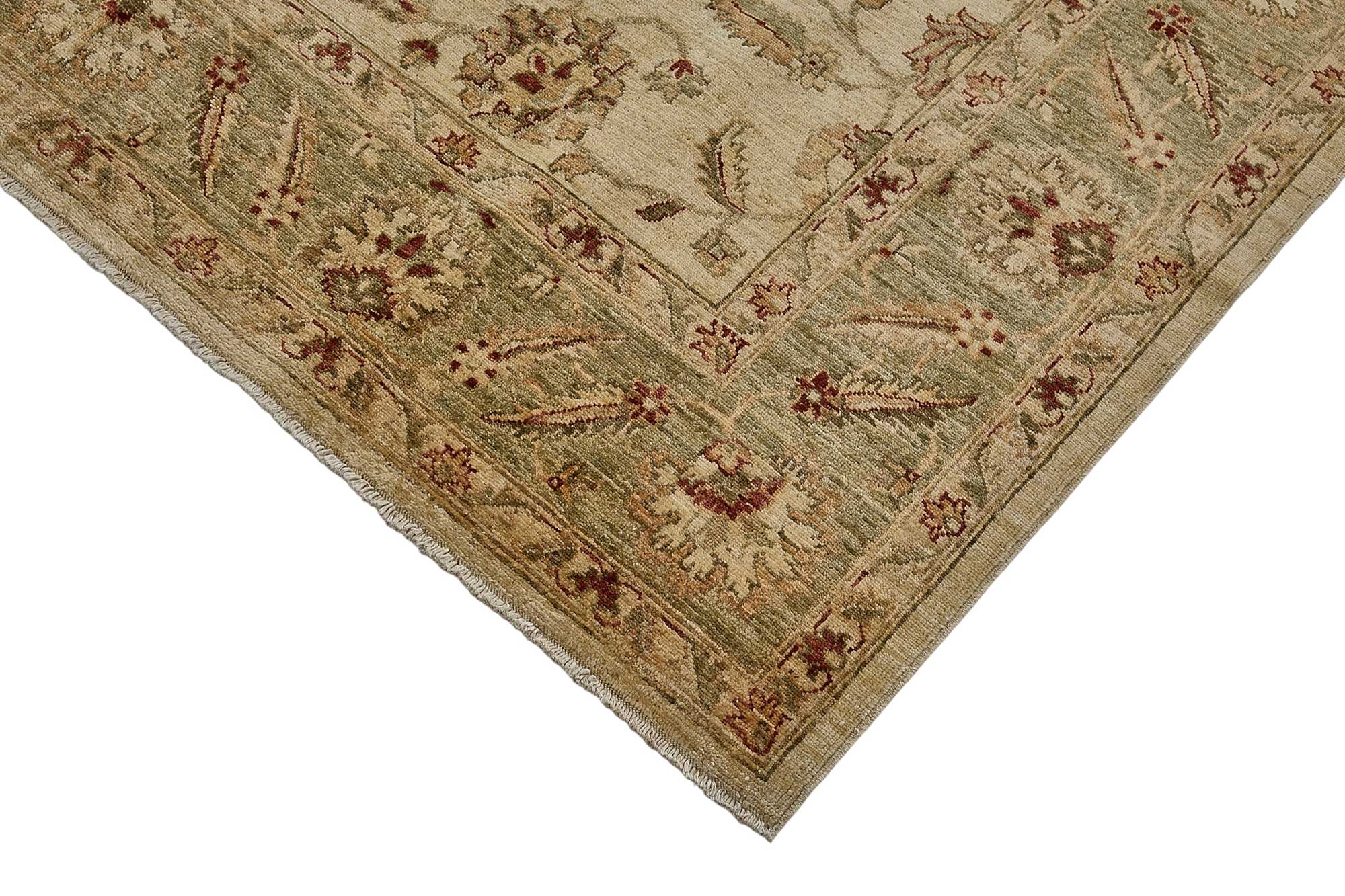 6x9 Beige Turkish Floral Oushak Rug - 51519
