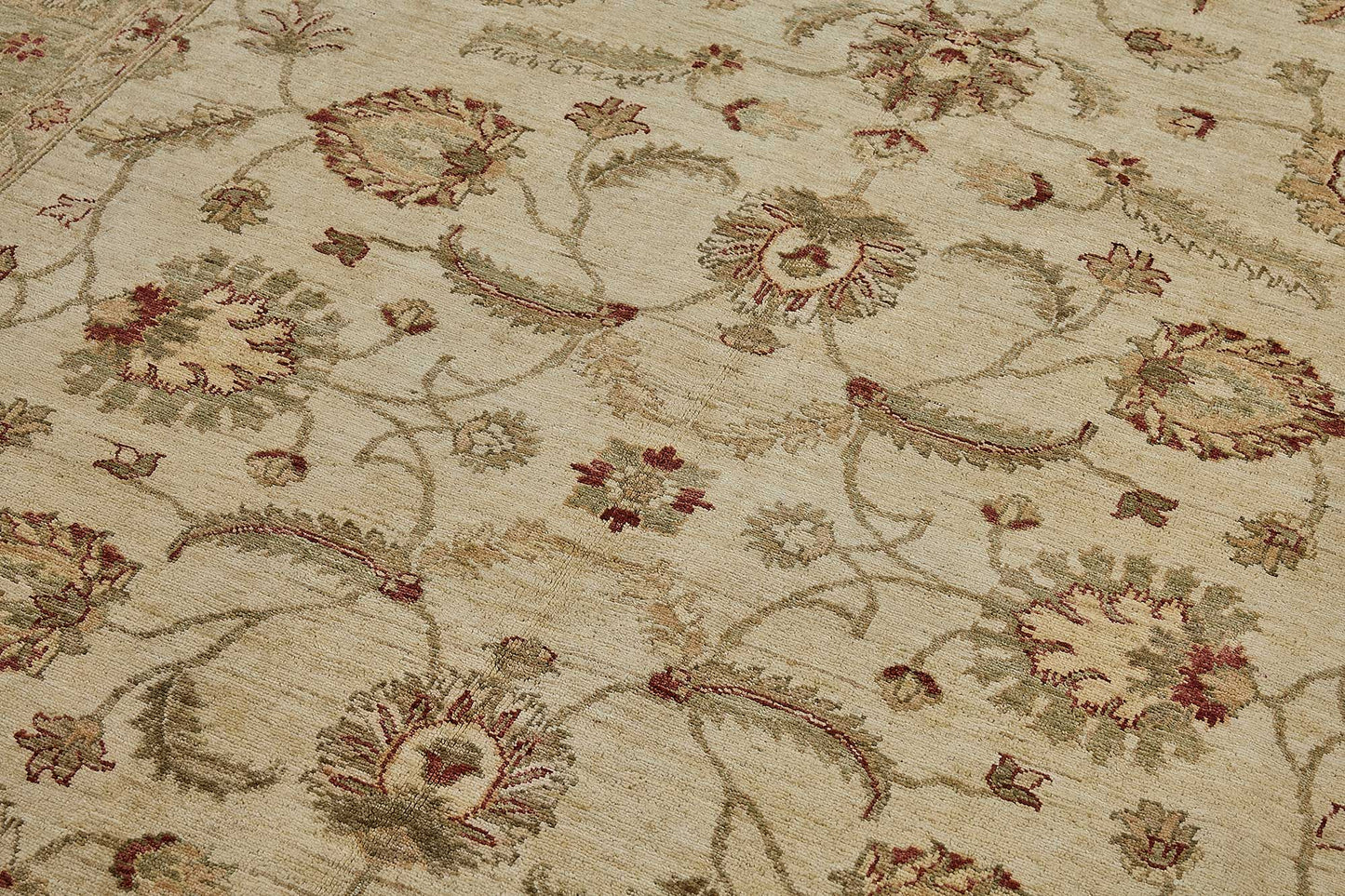 6x9 Beige Turkish Floral Oushak Rug - 51519