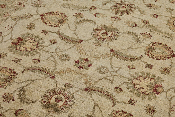 6x9 Beige Turkish Floral Oushak Rug - 51519