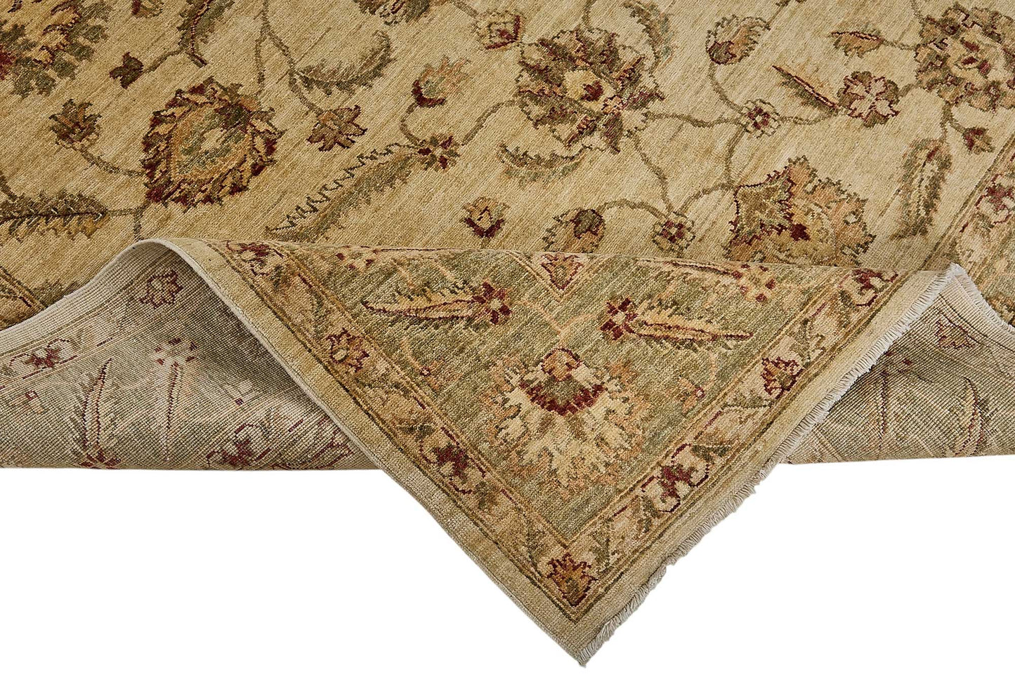 6x9 Beige Turkish Floral Oushak Rug - 51519