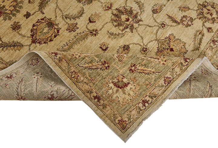 6x9 Beige Turkish Floral Oushak Rug - 51519