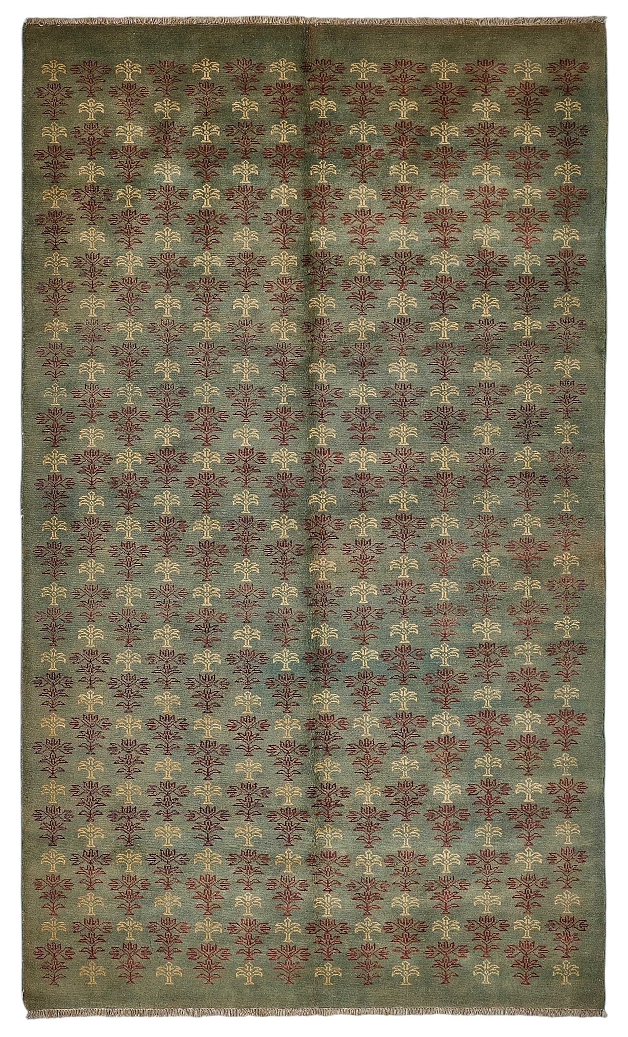 5x8 Grey Traditional Floral Oushak Rug - 51521