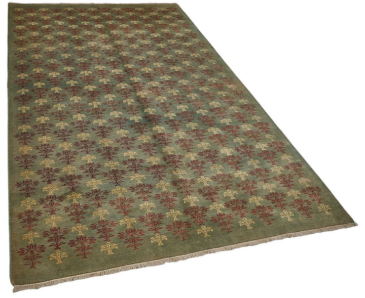 5x8 Grey Traditional Floral Oushak Rug - 51521