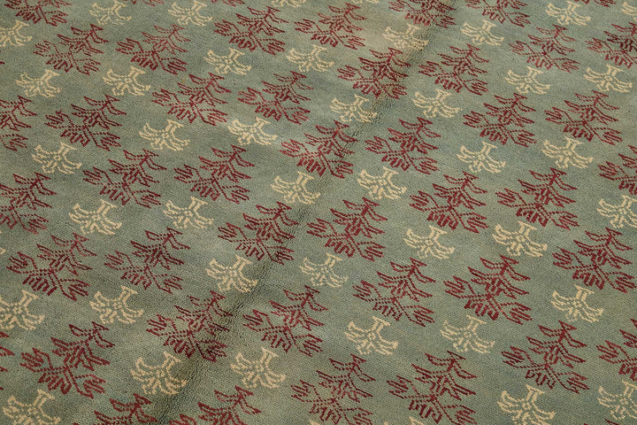 5x8 Grey Traditional Floral Oushak Rug - 51521