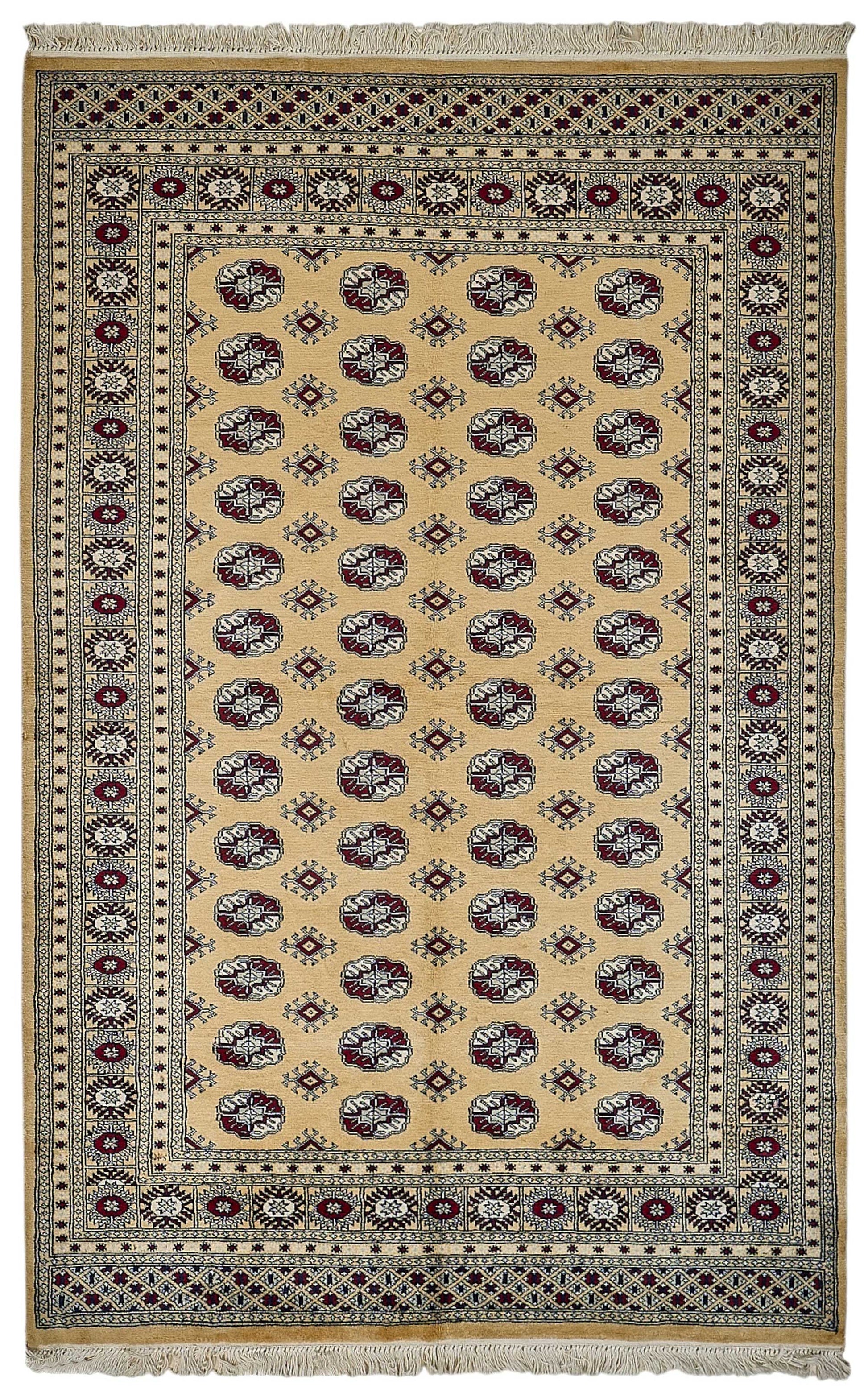 5x8 Beige Turkish Geometric Oushak Rug - 51523
