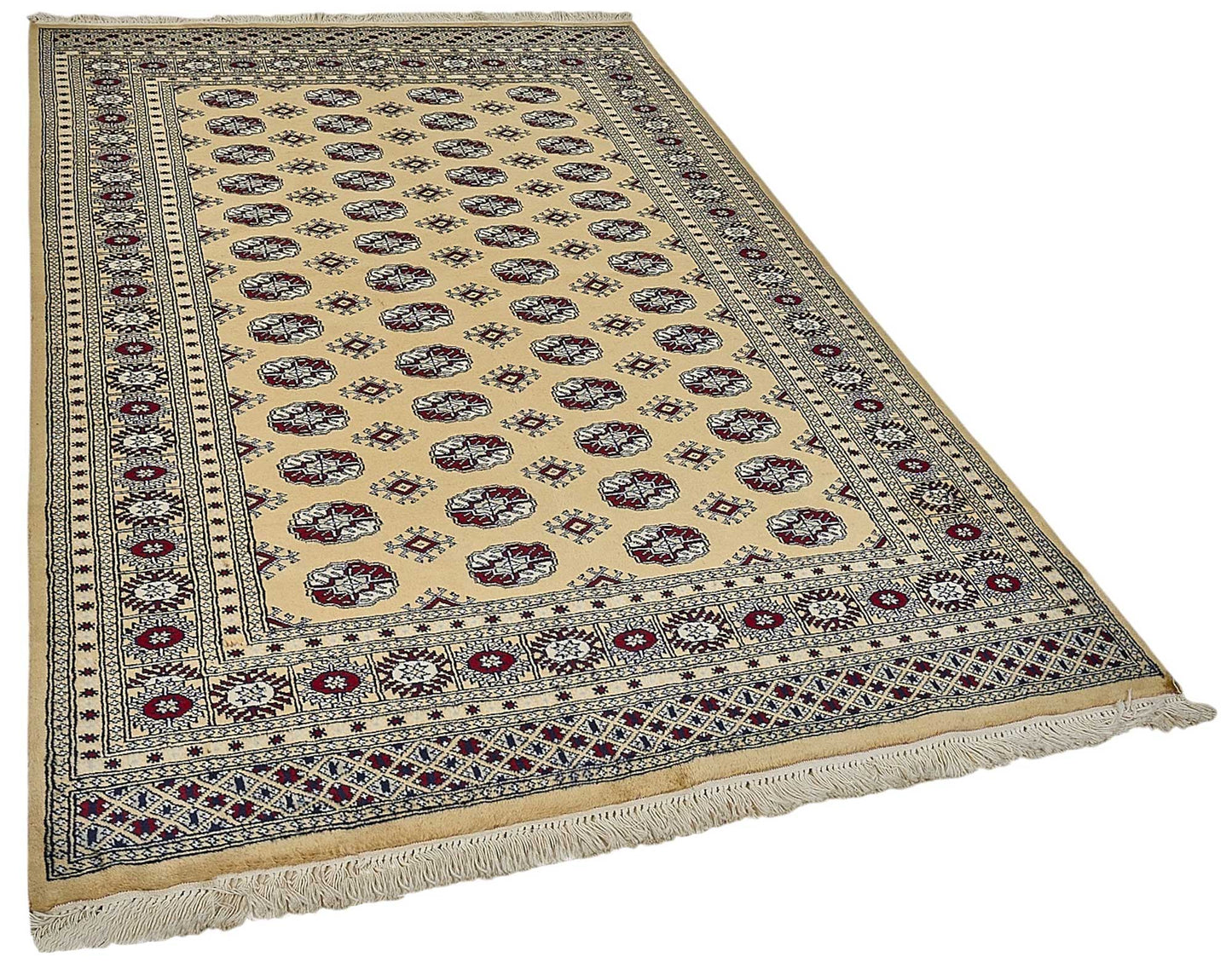 5x8 Beige Turkish Geometric Oushak Rug - 51523