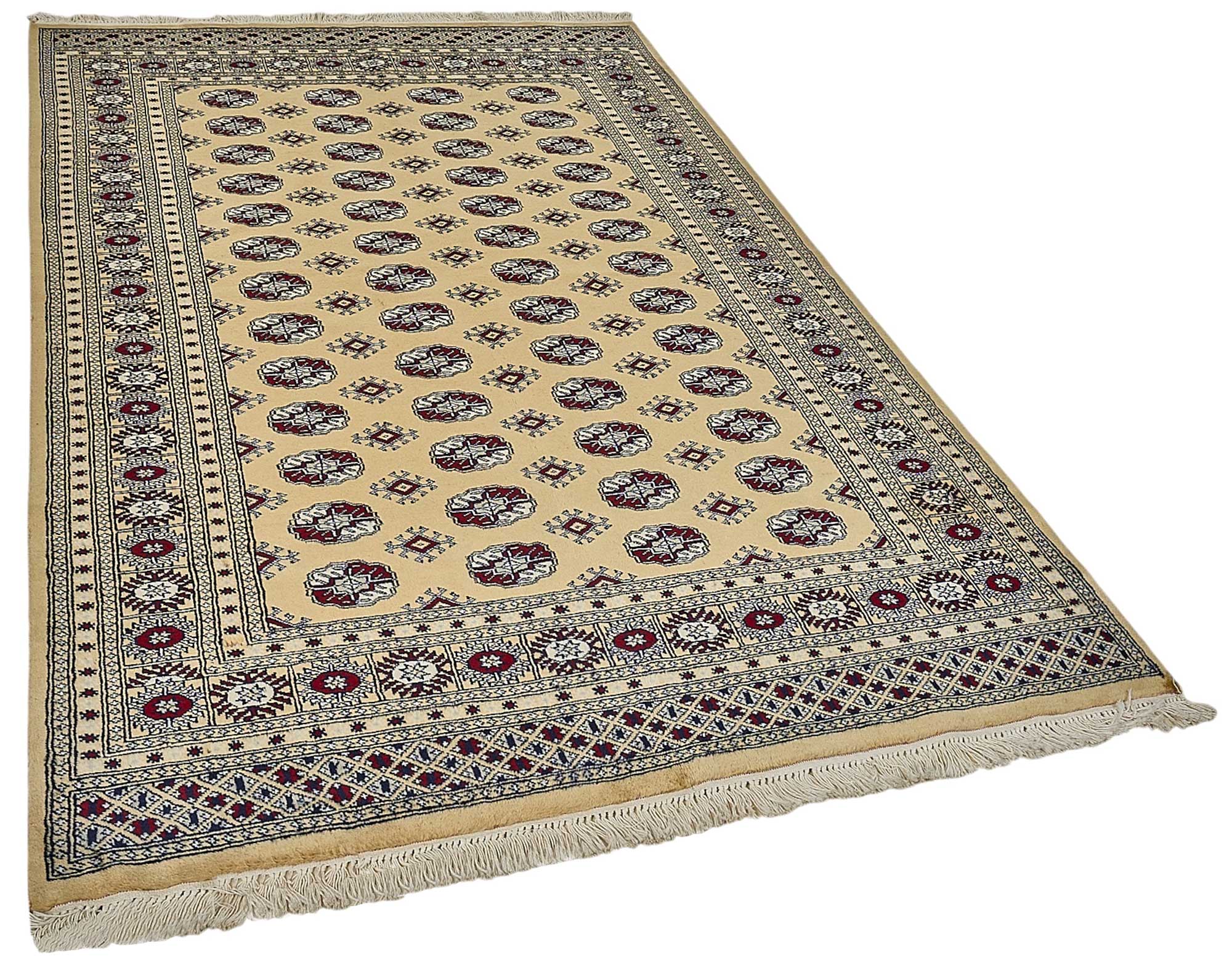 5x8 Beige Turkish Geometric Oushak Rug - 51523