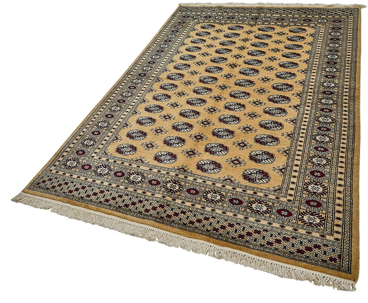5x8 Beige Turkish Geometric Oushak Rug - 51523