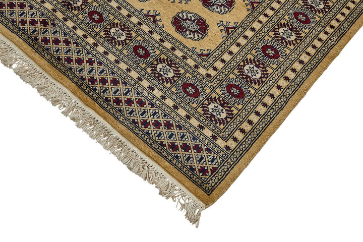 5x8 Beige Turkish Geometric Oushak Rug - 51523