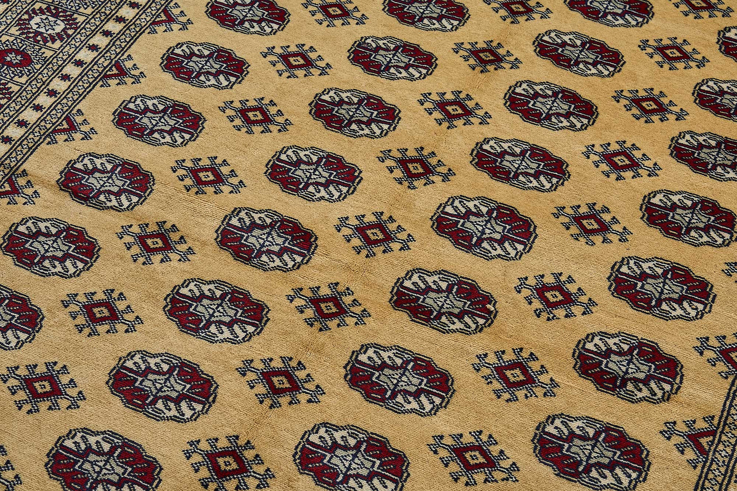 5x8 Beige Turkish Geometric Oushak Rug - 51523