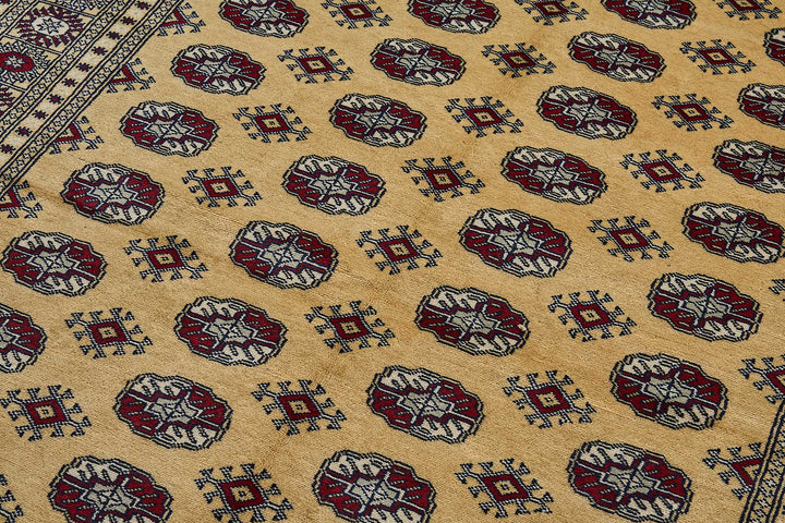 5x8 Beige Turkish Geometric Oushak Rug - 51523