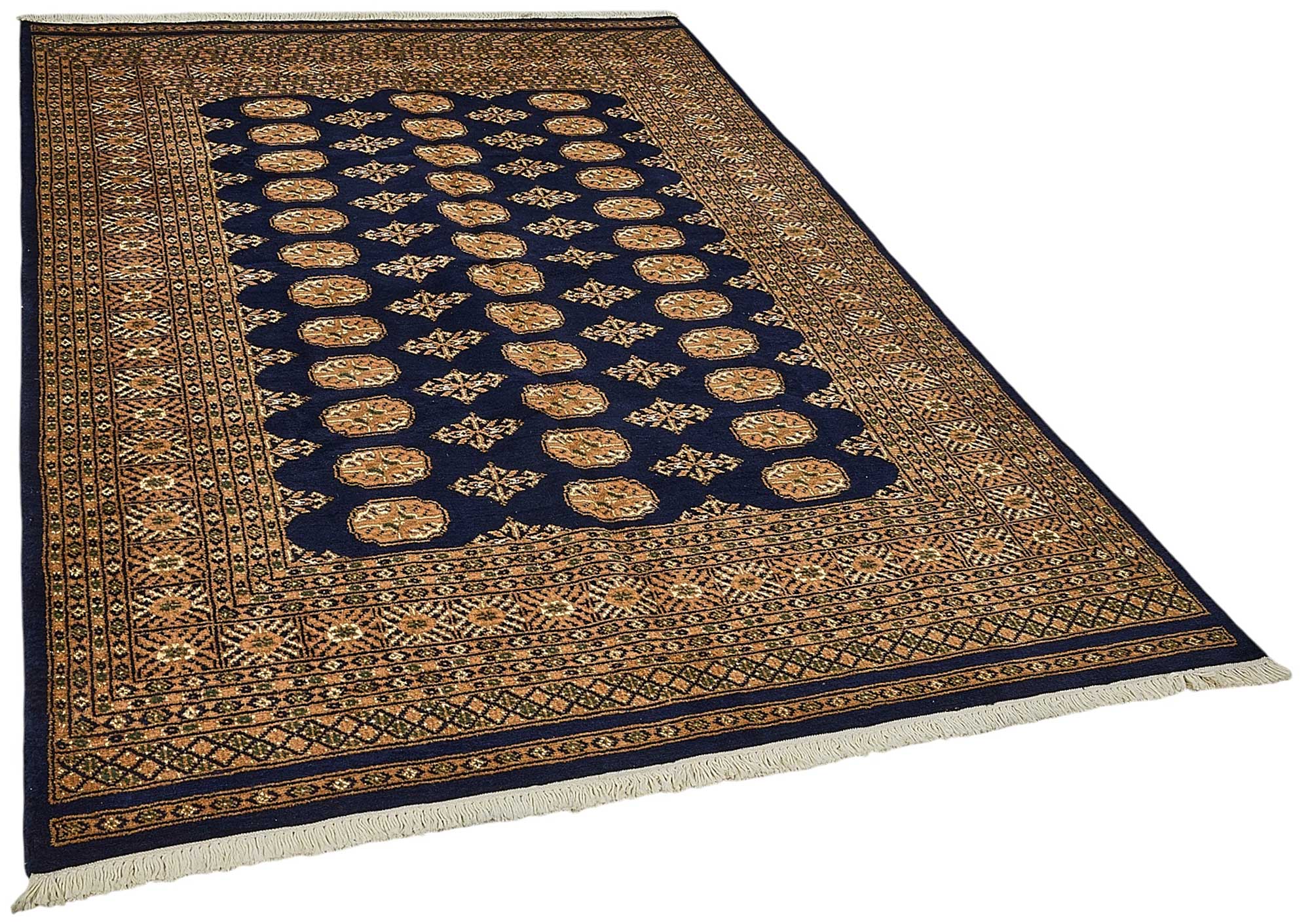 5x8 Blue Geometric Oushak Rug - 51524