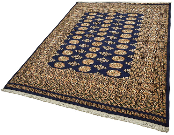 5x8 Blue Geometric Oushak Rug - 51524