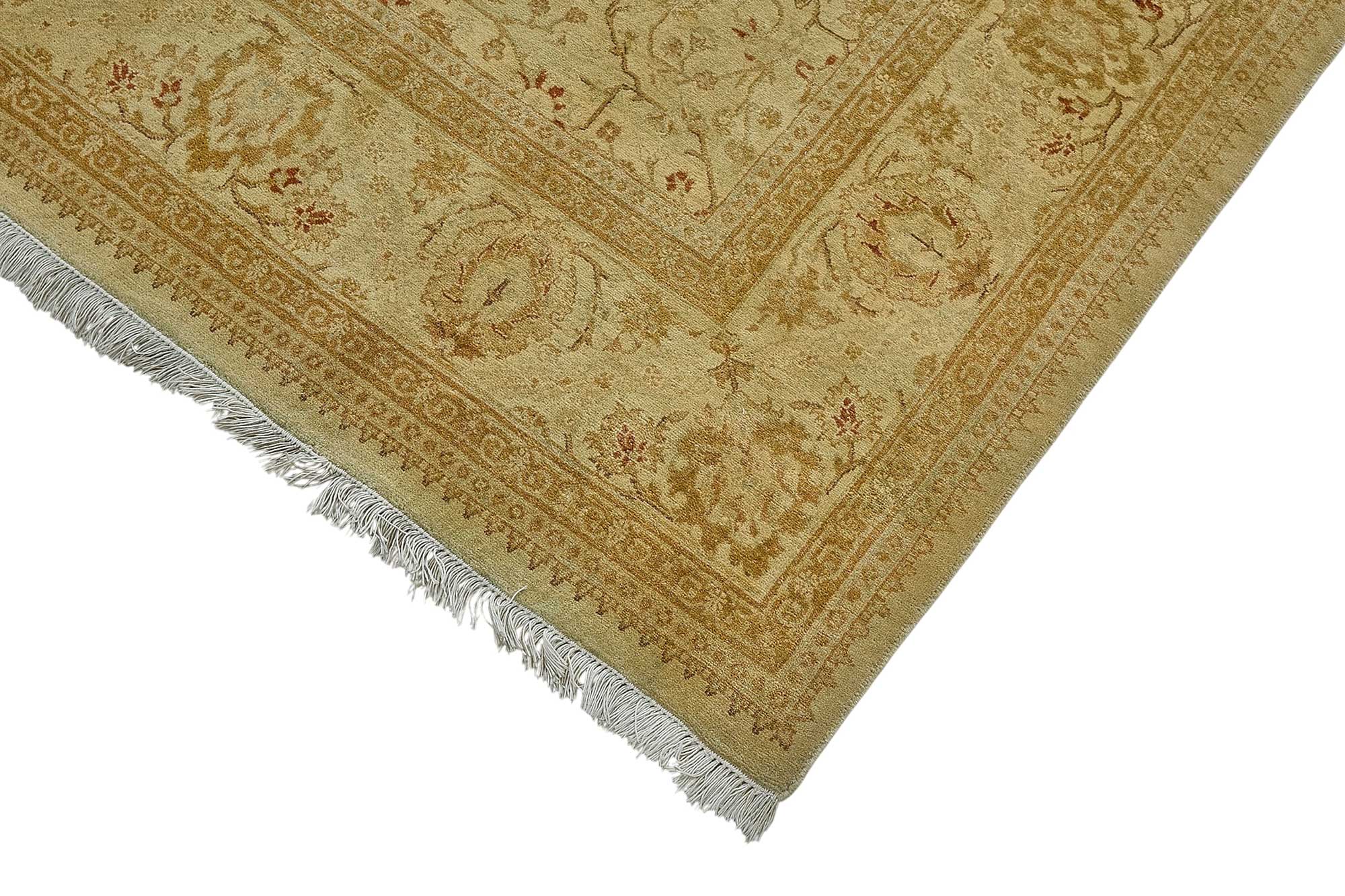 6x9 Beige Traditional Floral Oushak Rug - 51525