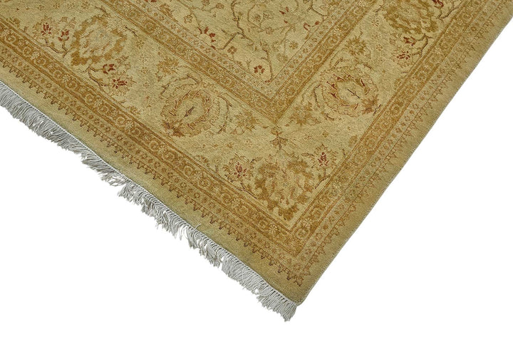 6x9 Beige Traditional Floral Oushak Rug - 51525