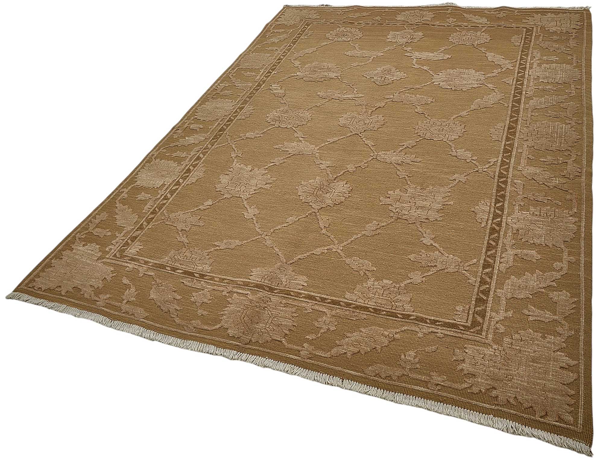 6x9 Brown Turkish Floral Oushak Rug - 51527