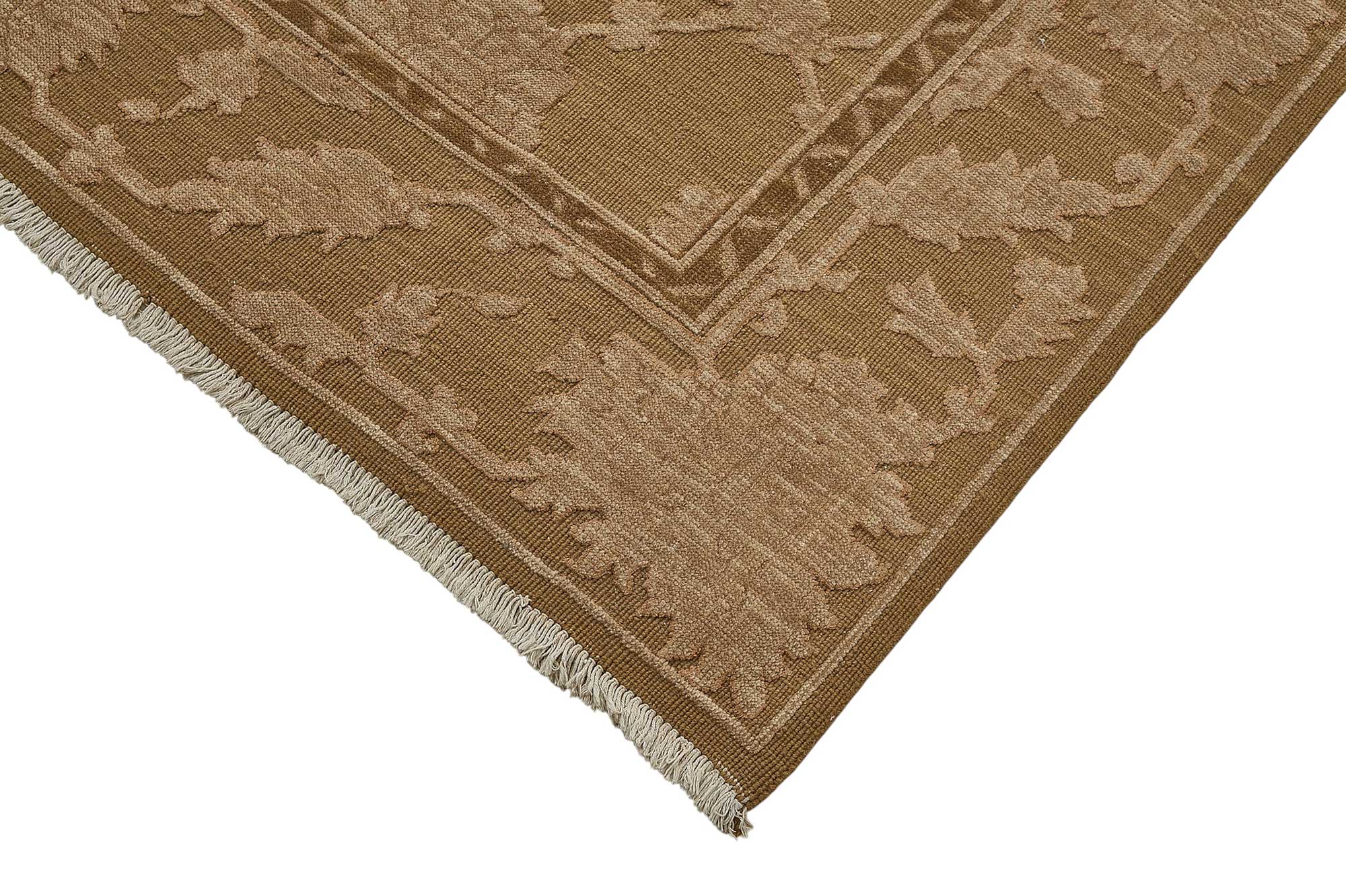 6x9 Brown Turkish Floral Oushak Rug - 51527