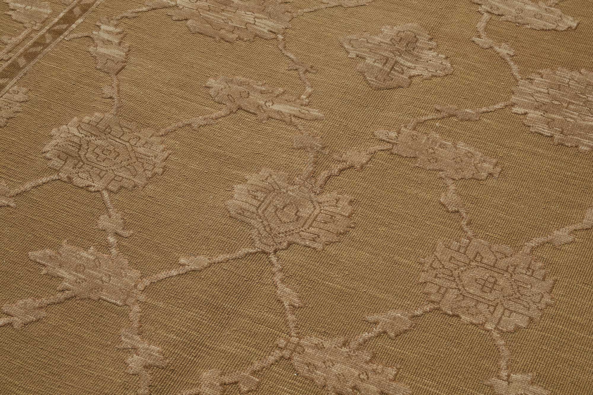 6x9 Brown Turkish Floral Oushak Rug - 51527