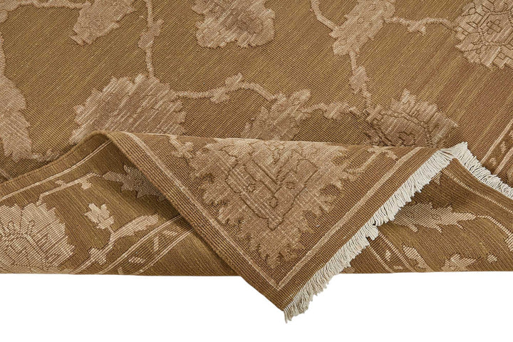 6x9 Brown Turkish Floral Oushak Rug - 51527