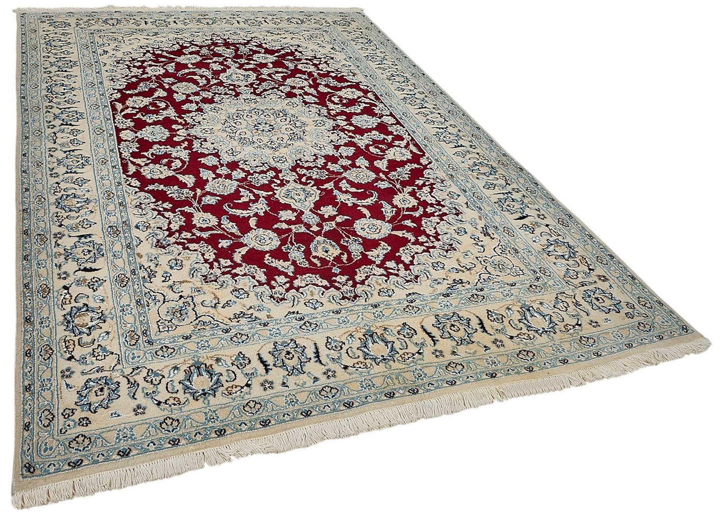 6x10 Beige Floral Medallion Oushak Rug - 51528