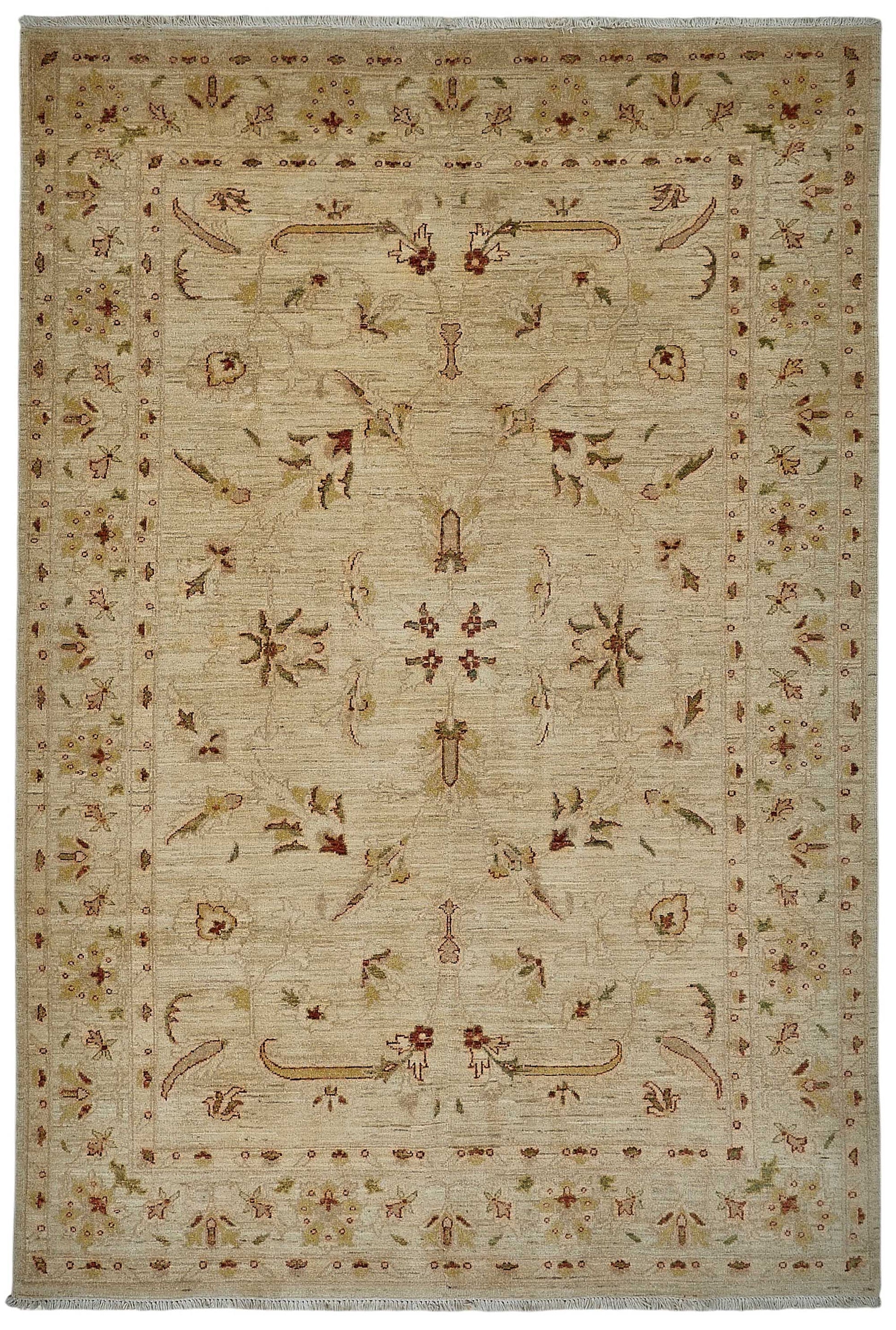 6x10 Beige Handmade Tribal Oushak Rug - 51529