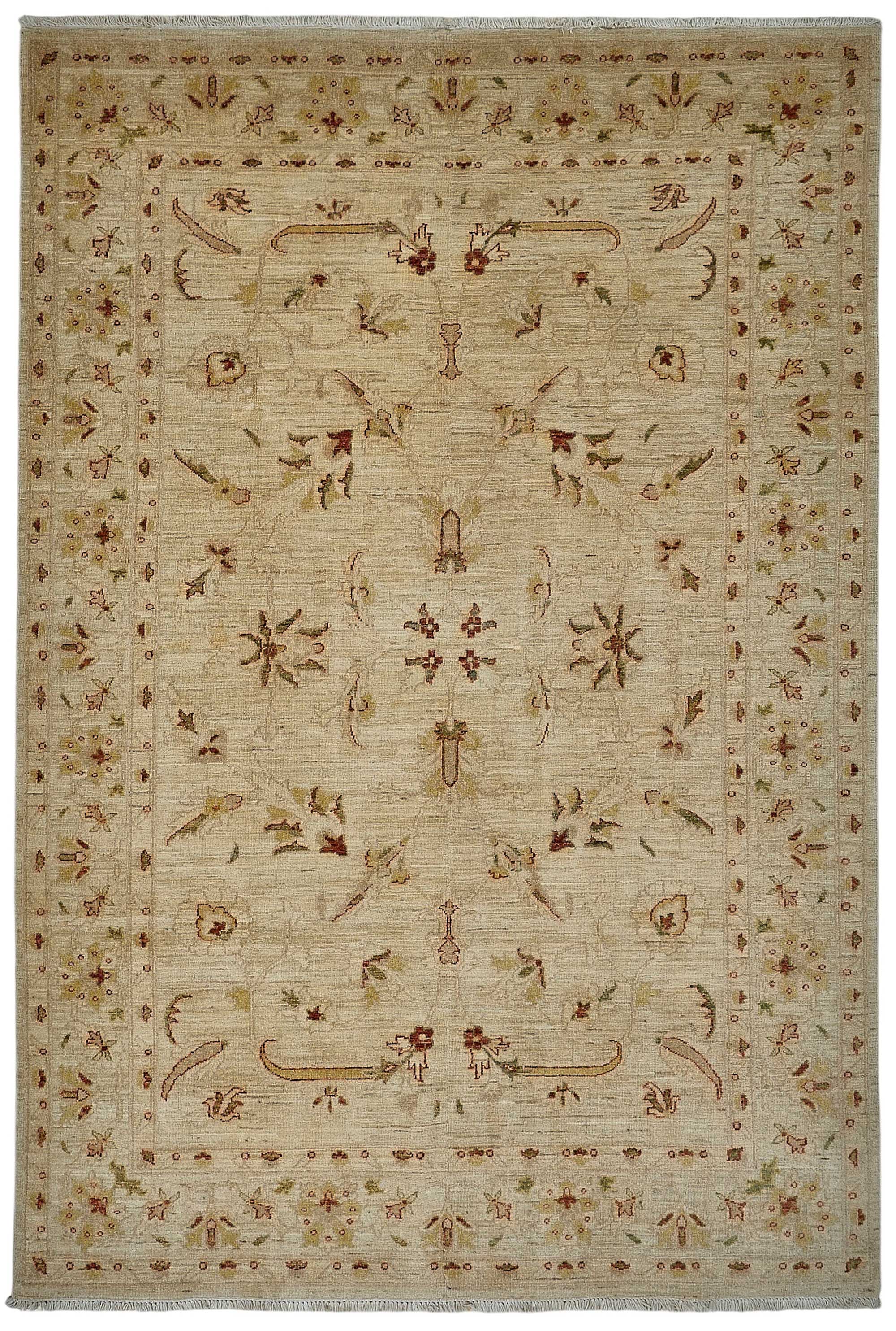 6x10 Beige Handmade Tribal Oushak Rug - 51529