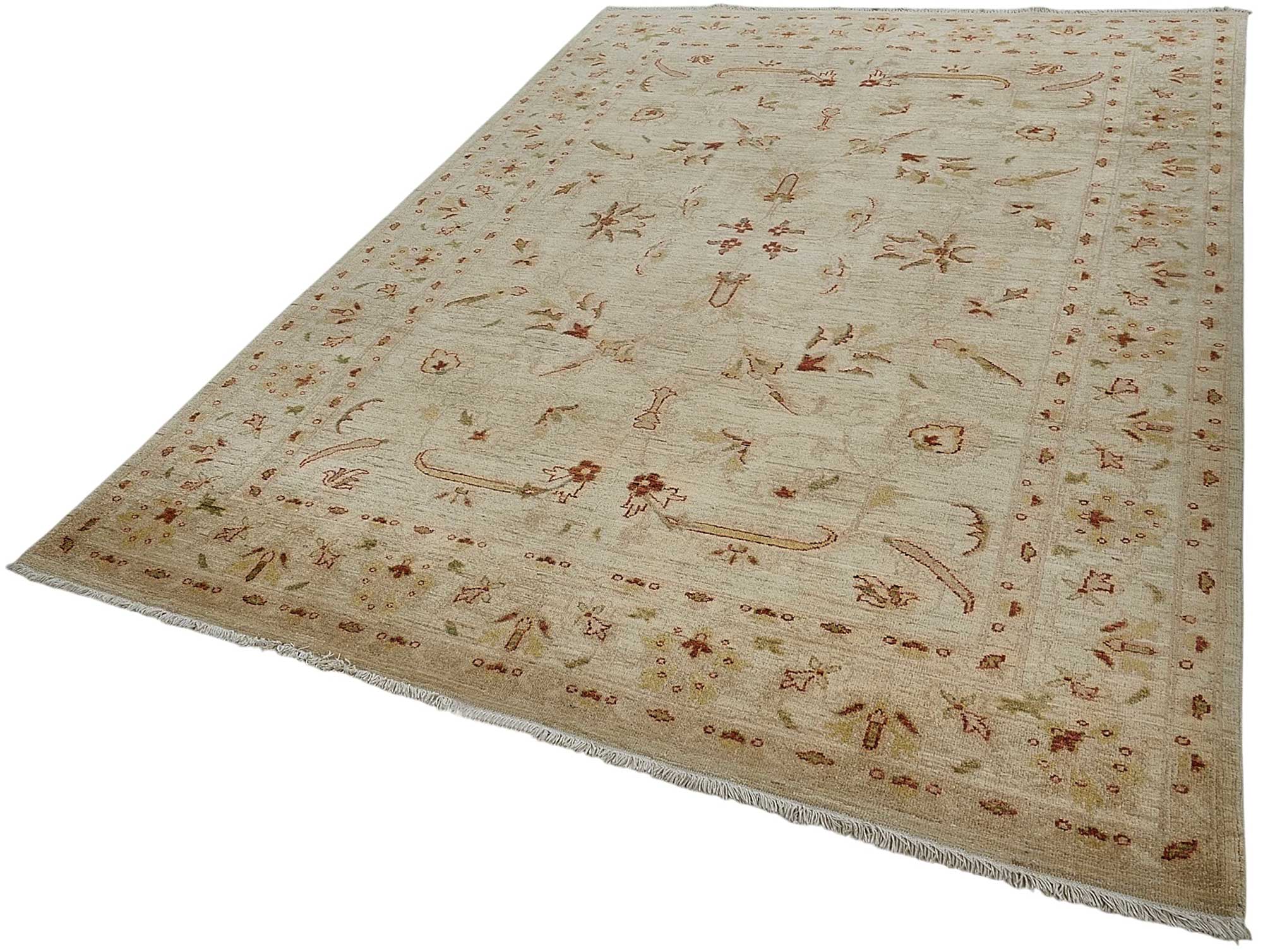 6x10 Beige Handmade Tribal Oushak Rug - 51529