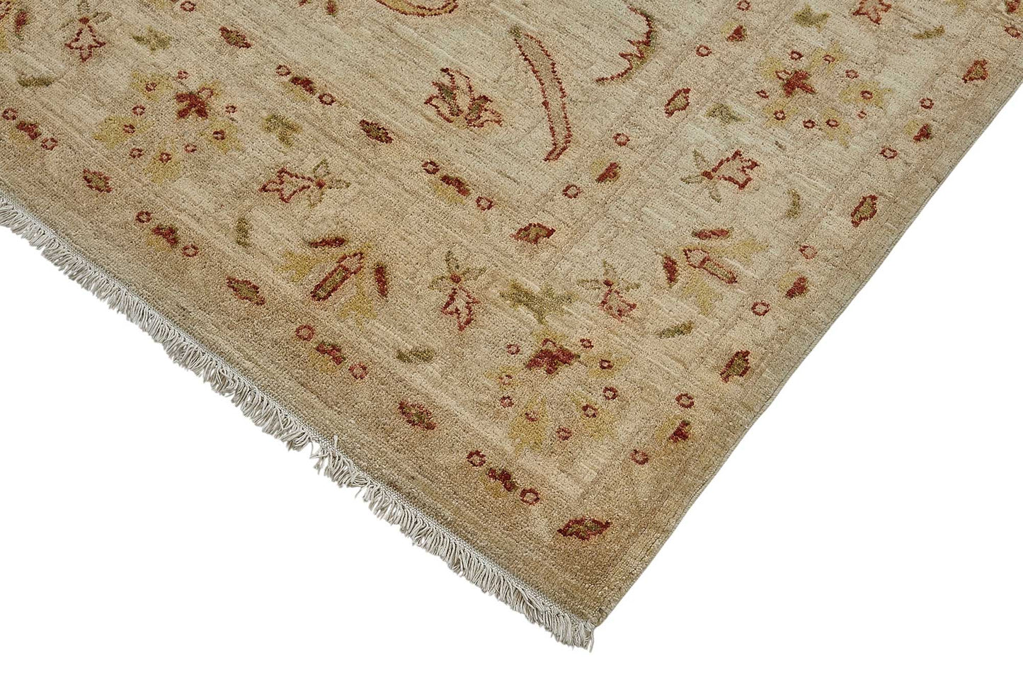 6x10 Beige Handmade Tribal Oushak Rug - 51529