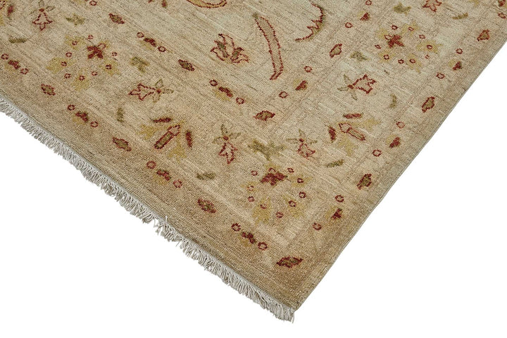 6x10 Beige Handmade Tribal Oushak Rug - 51529
