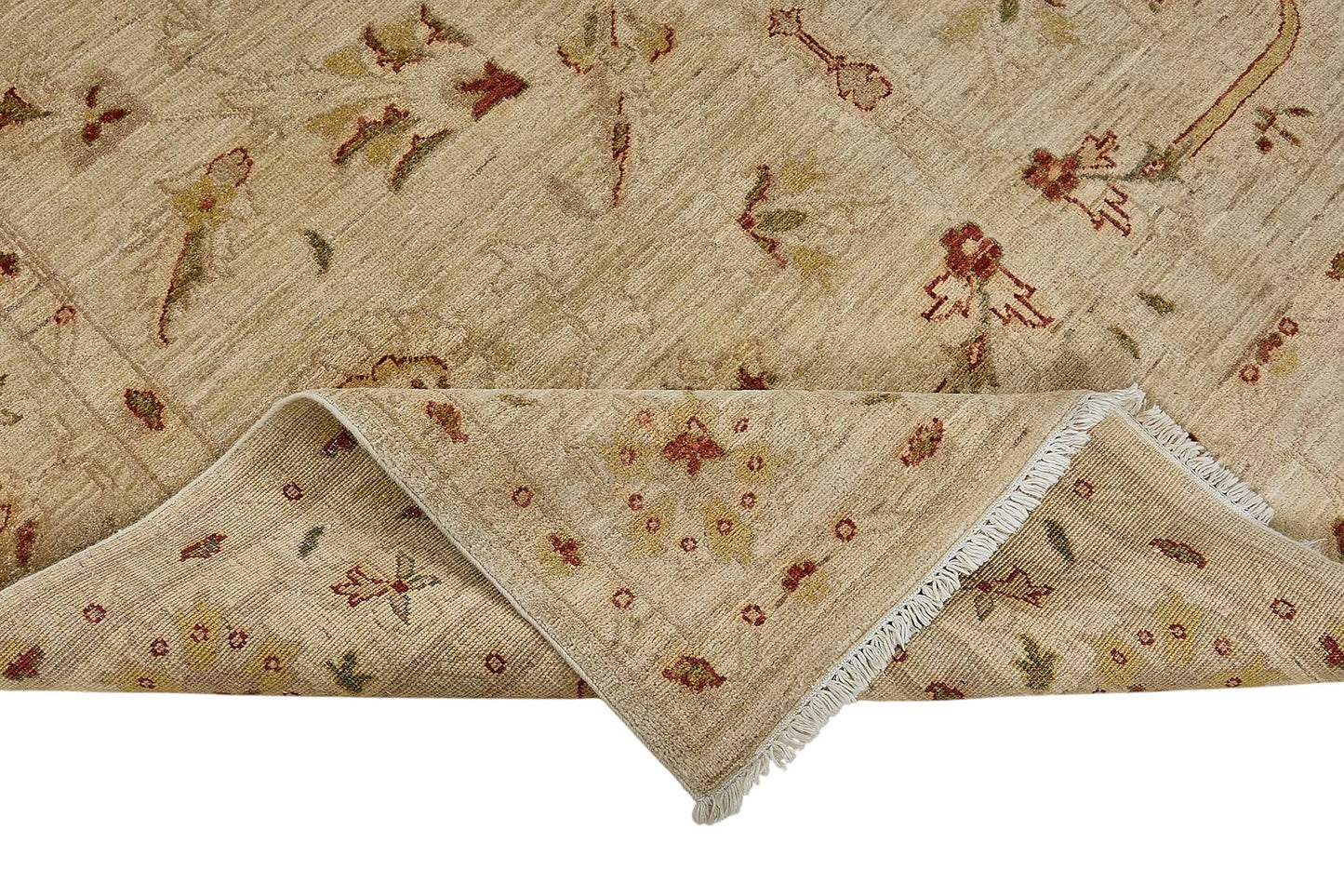 6x10 Beige Handmade Tribal Oushak Rug - 51529