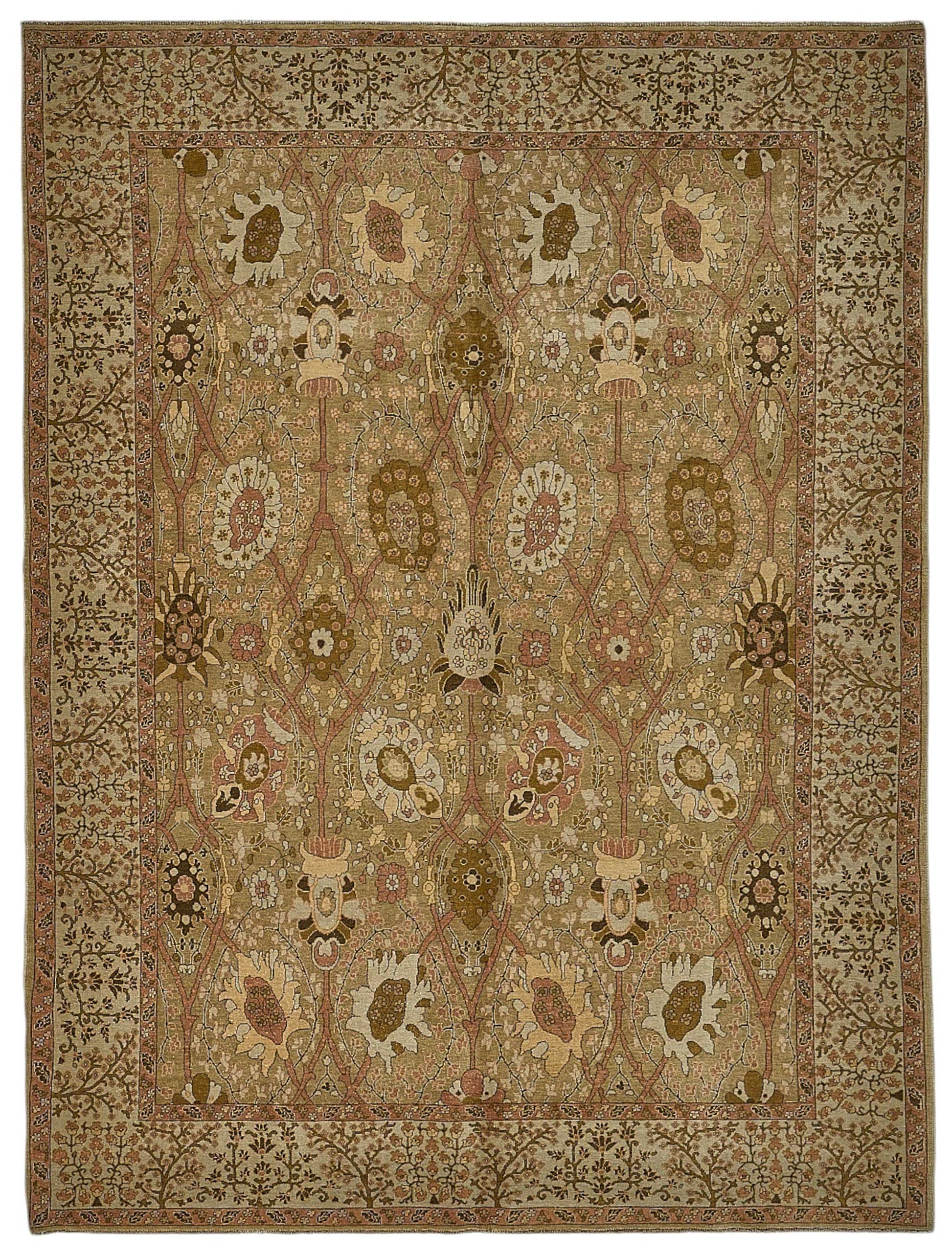6x8 Beige Traditional Floral Medallion Oushak Rug - 51530