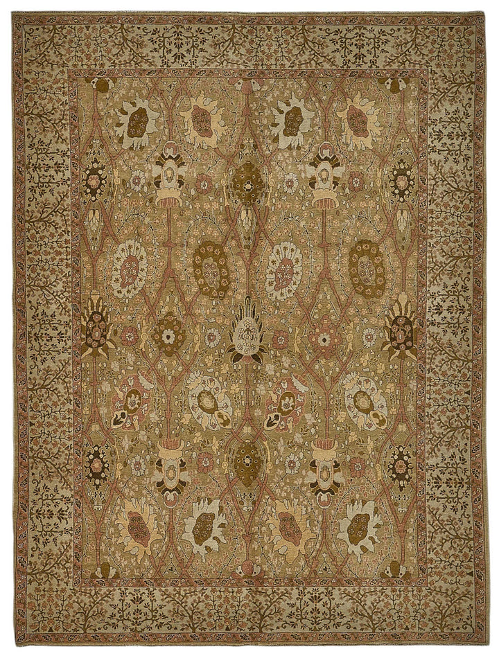 6x8 Beige Traditional Floral Medallion Oushak Rug - 51530
