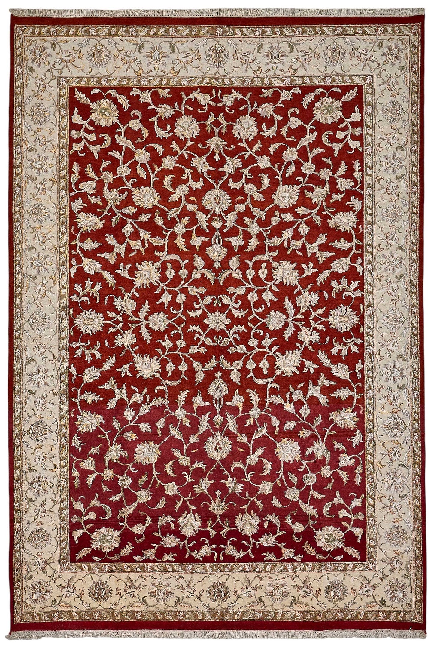 6x9 Red Turkish Floral Oushak Rug - 51531