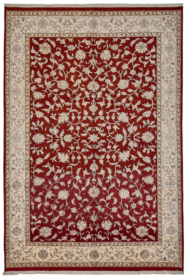 6x9 Red Turkish Floral Oushak Rug - 51531