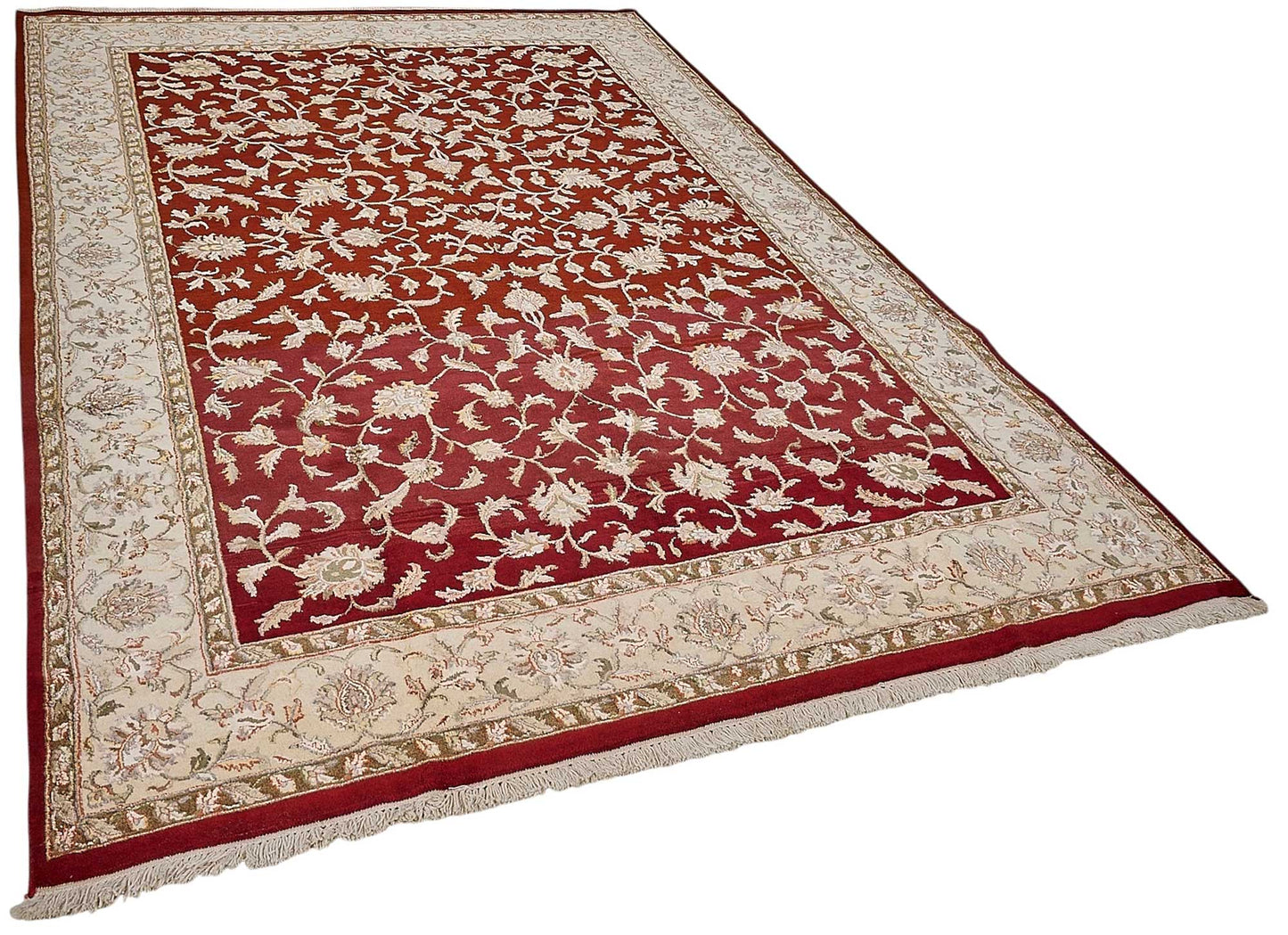6x9 Red Turkish Floral Oushak Rug - 51531