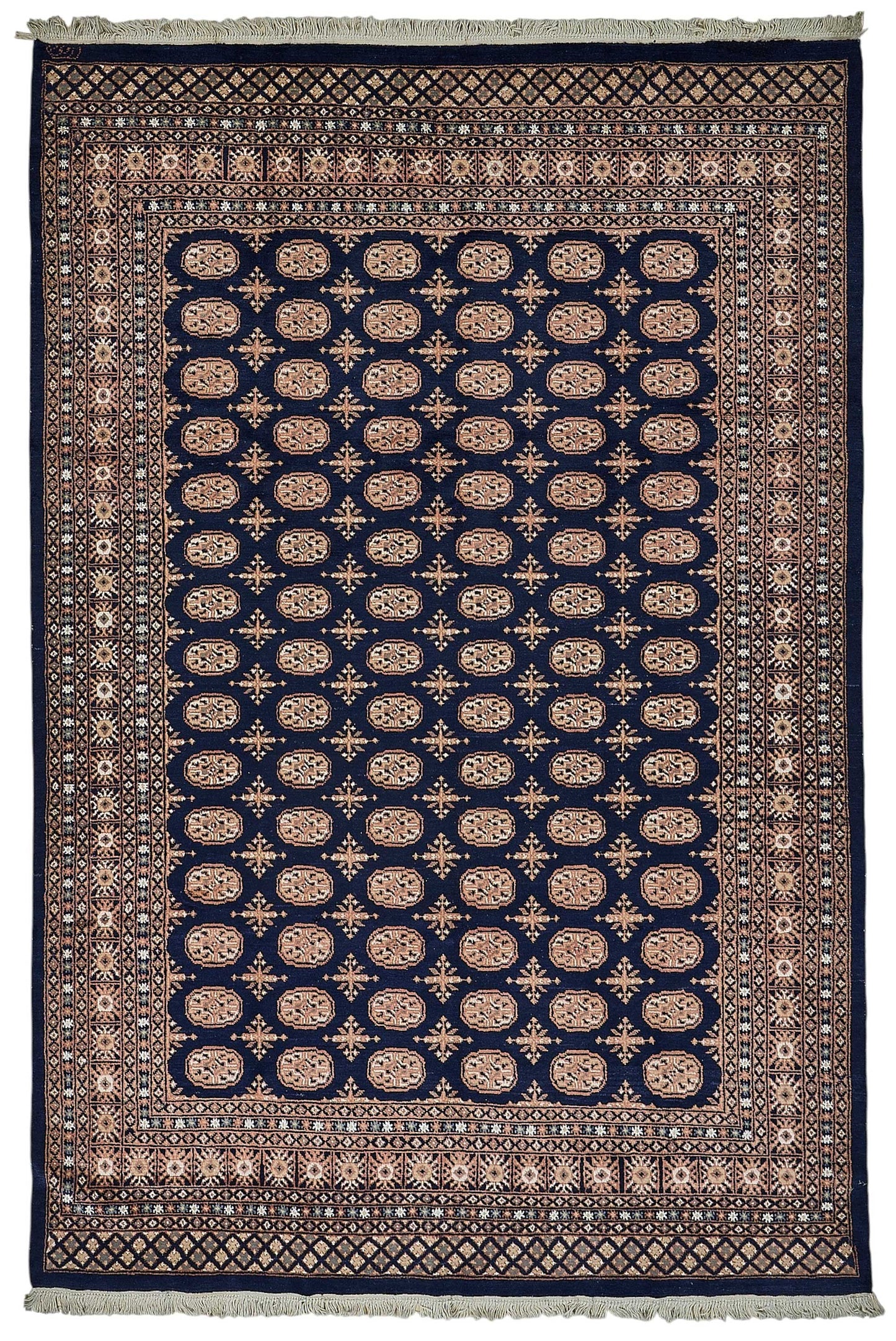 6x9 Blue Geometric Oushak Rug - 51532