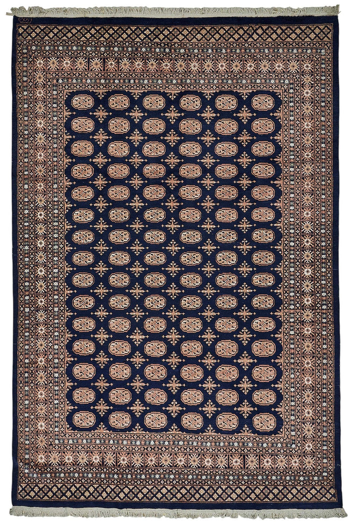 6x9 Blue Geometric Oushak Rug - 51532