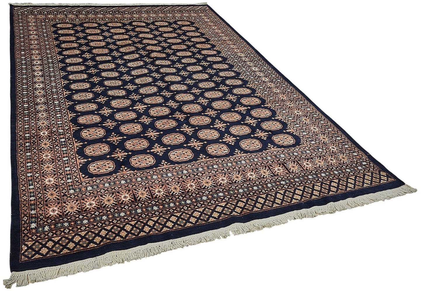 6x9 Blue Geometric Oushak Rug - 51532