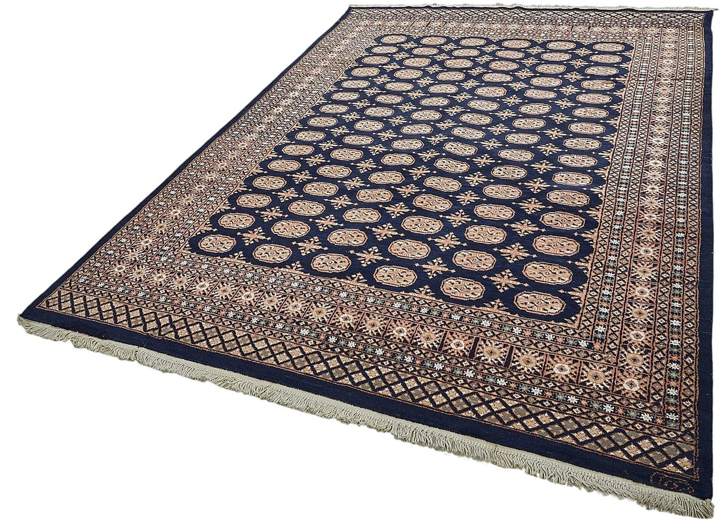 6x9 Blue Geometric Oushak Rug - 51532