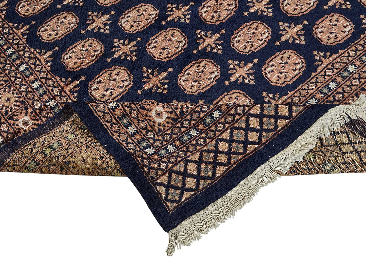 6x9 Blue Geometric Oushak Rug - 51532