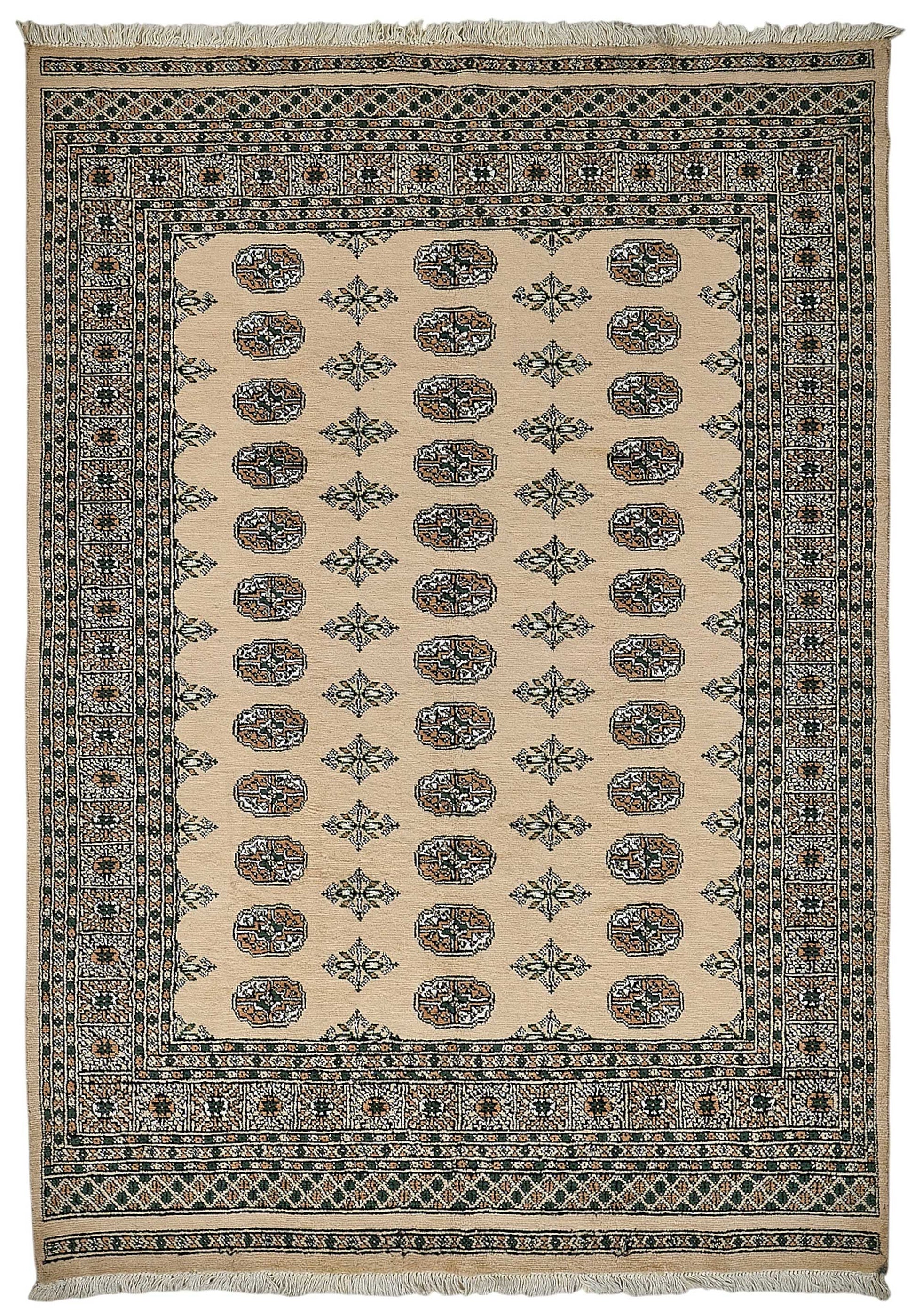 5x8 Beige Handmade Geometric Oushak Rug - 51533