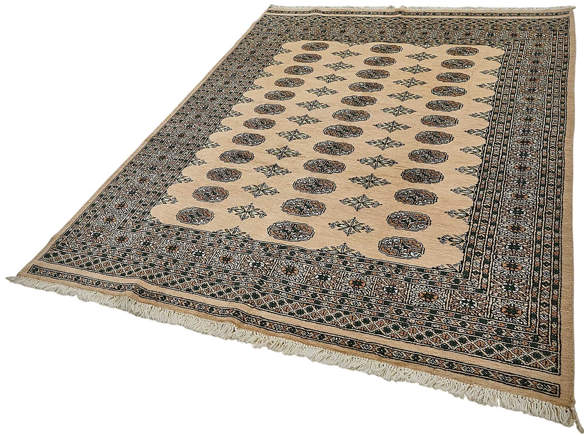 5x8 Beige Handmade Geometric Oushak Rug - 51533