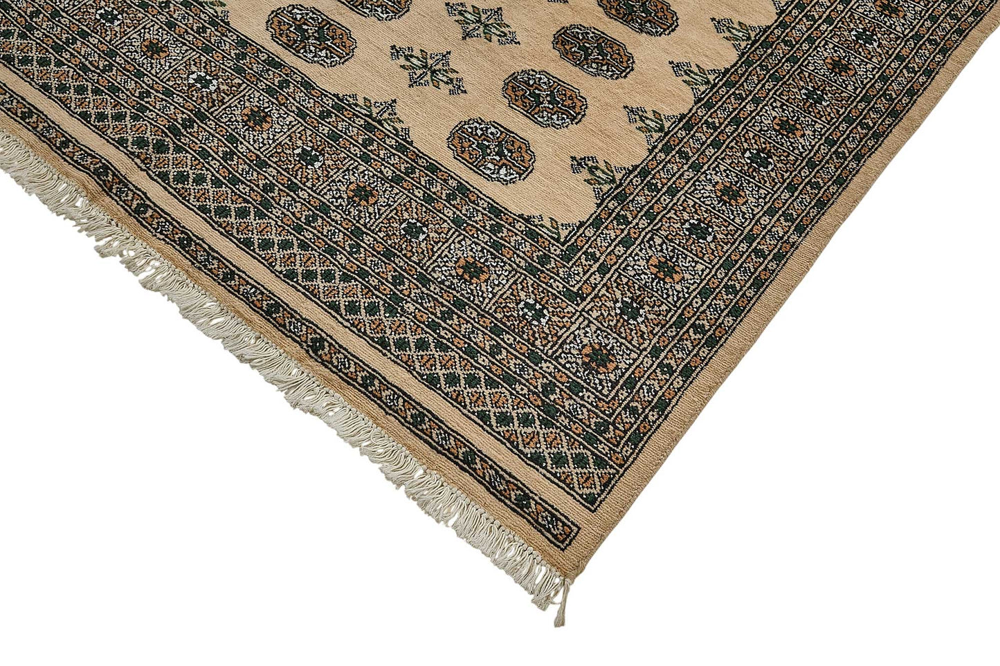 5x8 Beige Handmade Geometric Oushak Rug - 51533