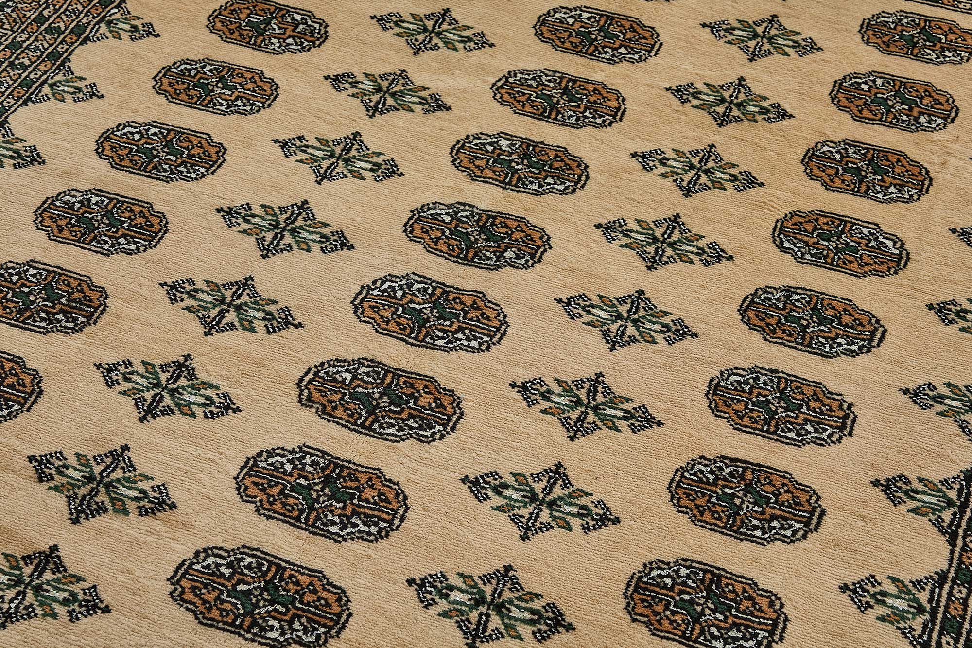 5x8 Beige Handmade Geometric Oushak Rug - 51533