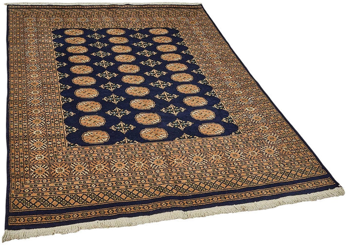 5x7 Blue Traditional Geometric Oushak Rug - 51534