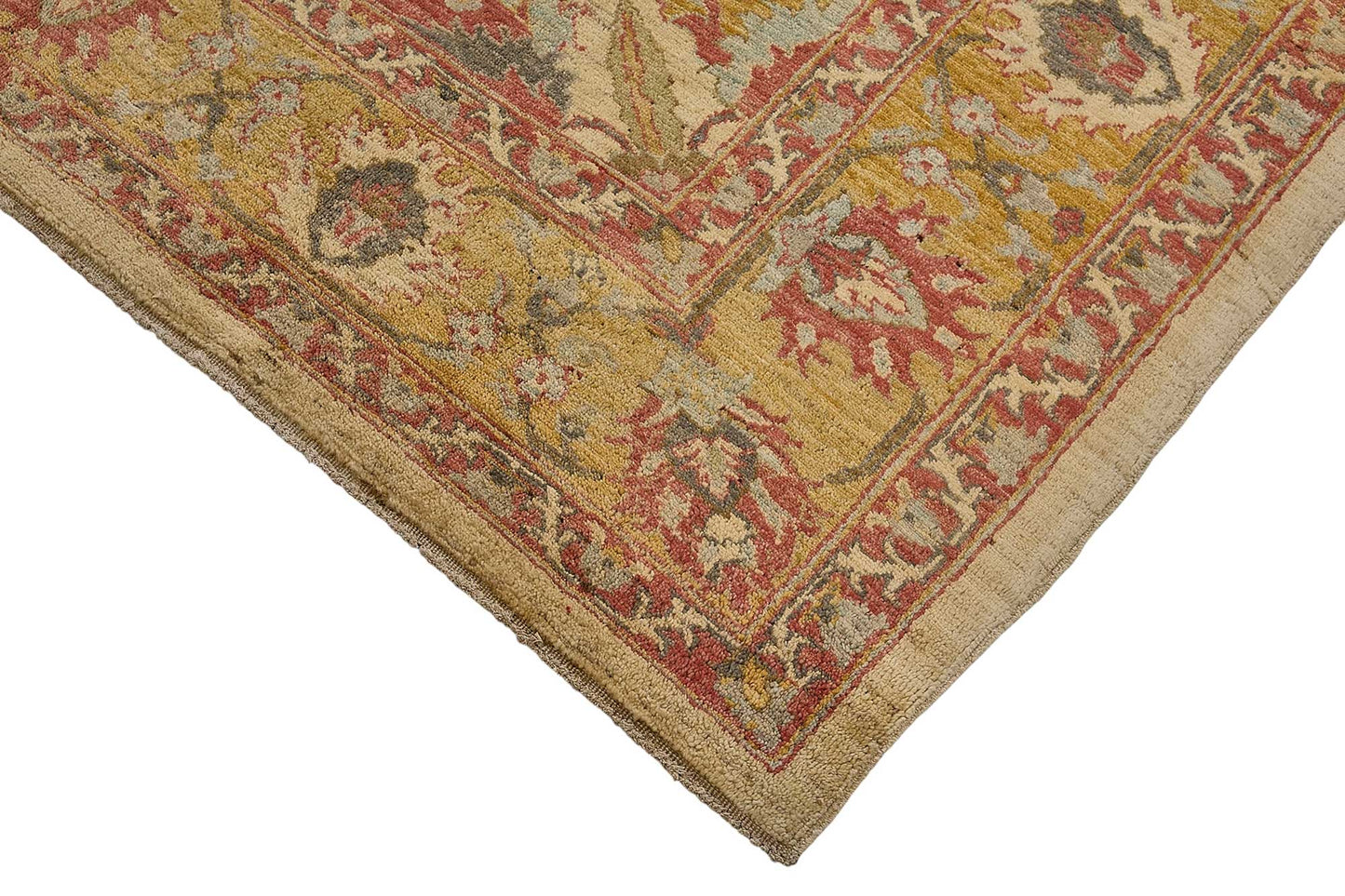 6x8 Beige Turkish Floral Medallion Oushak Rug - 51535
