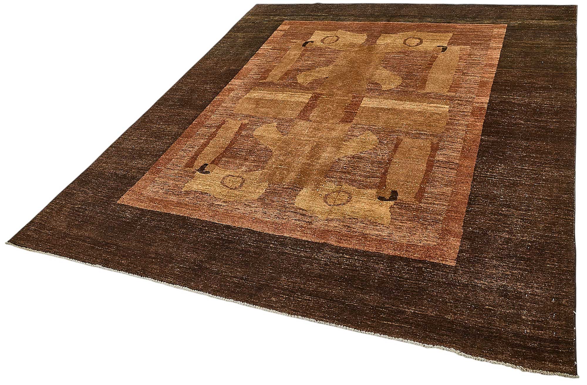 7x8 Brown Handmade Contemporary Oushak Rug - 51538